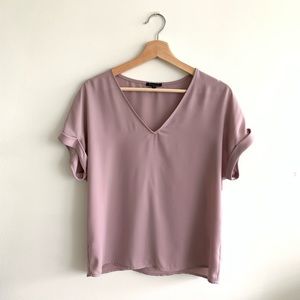 Dynamite V Neck Short Sleeve Blouse